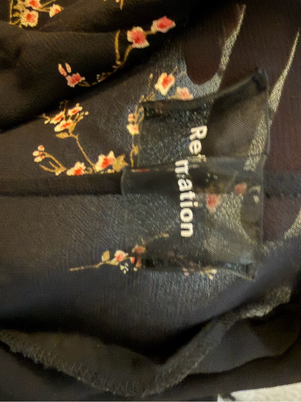 Reformation Griffith Black Floral Midi Dress - Picture 7 of 9